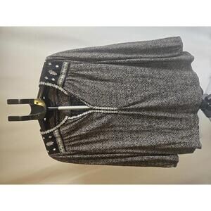 Lucky Brand Women's 3X Embroidered Boho Blouse